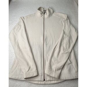 Patagonia Synchilla Women's Ivory White Full Zip Fleece Jacket Sz M Outdoor EUC